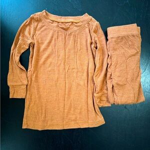 Little Sleepies Heather Spice Ribbed Two Piece Pajama Set